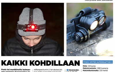 Kaikki kohdillaan Fenixin SUPERRAPTOR 3 -otsalampussa Kaikki kohdillaan Fenixin SUPERRAPTOR 3 -otsalampussa