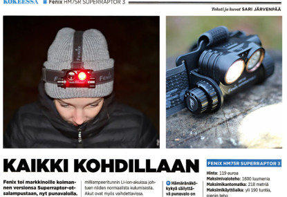 Kaikki kohdillaan Fenixin SUPERRAPTOR 3 -otsalampussa