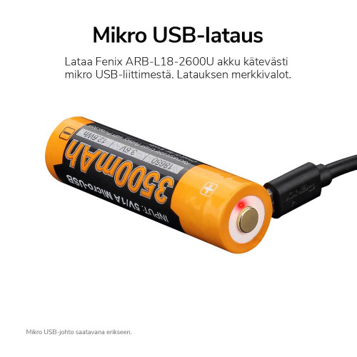 Akkuparisto Fenix ARB-L18-3500U 18650 USB Akkuparisto Fenix ARB-L18-3500U 18650 USB