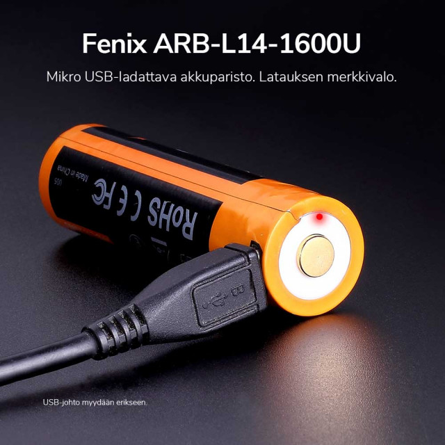 Akkuparisto Fenix ARB-L14-1600U 14500 USB Akkuparisto Fenix ARB-L14-1600U 14500 USB