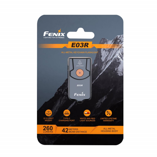 Avaimenperälamppu Fenix E03R, 260 lm Avaimenperälamppu Fenix E03R, 260 lm