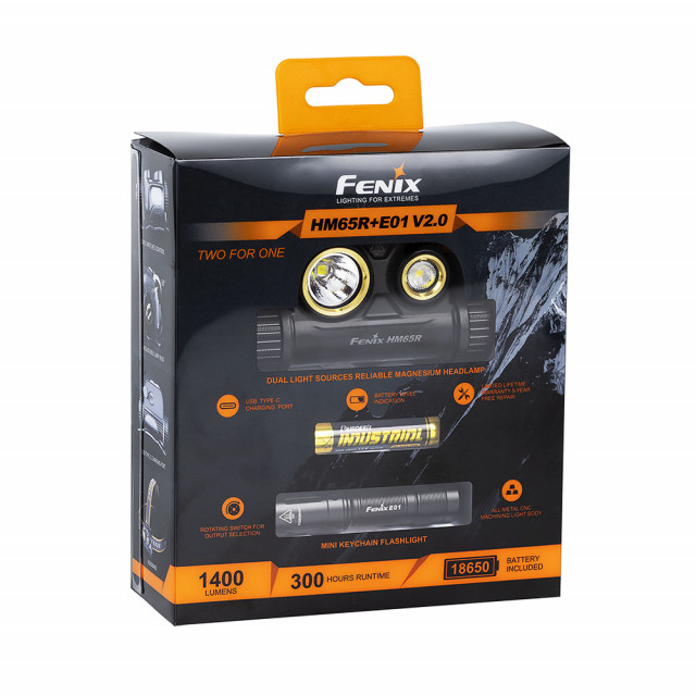 Fenix HM65R otsalamppu + E01 paketti Fenix HM65R otsalamppu + E01 paketti