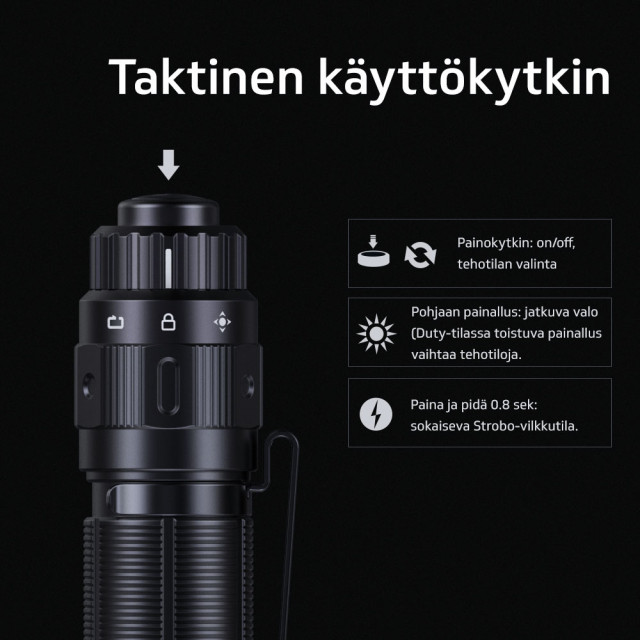 Taskulamppu Fenix PD36 TAC, 3000 lm Taskulamppu Fenix PD36 TAC, 3000 lm