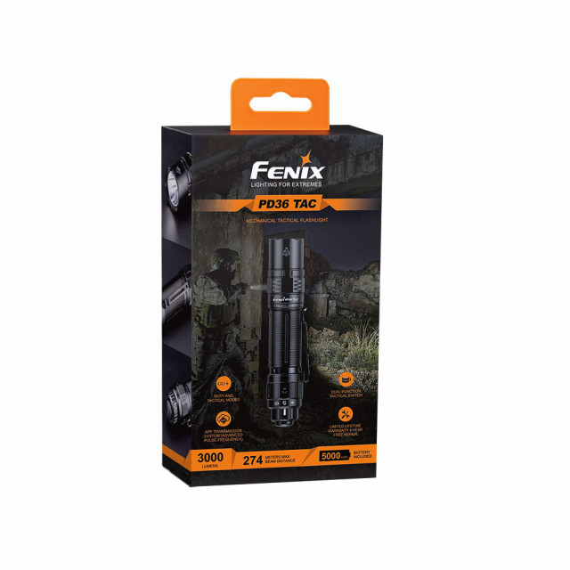 Taskulamppu Fenix PD36 TAC, 3000 lm Taskulamppu Fenix PD36 TAC, 3000 lm