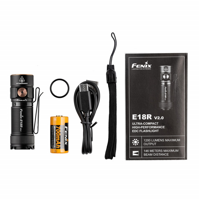 Fenix E18R Portable Rechargeable Flashlight, 1200 lm