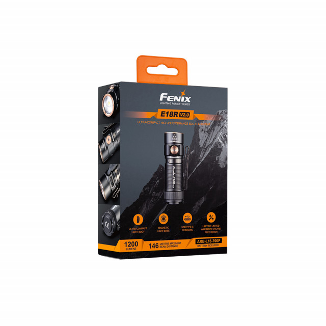 Taskulamppu Fenix E18R V2.0, 1200 lm Taskulamppu Fenix E18R V2.0, 1200 lm
