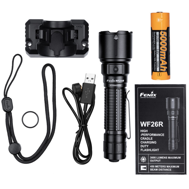 Taskulamppu Fenix WF26R telakalla , 3000 lm Taskulamppu Fenix WF26R telakalla , 3000 lm