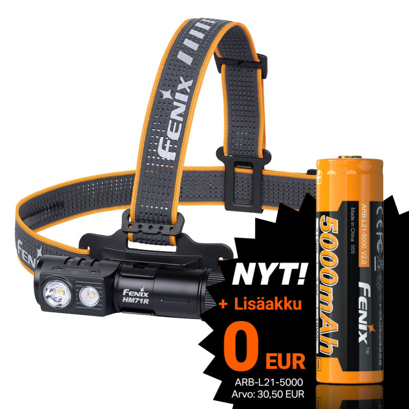Otsalamppu / Monitoimivalaisin HM71R Gen 2, 2700 lm + lisäakku Otsalamppu / Monitoimivalaisin HM71R Gen 2, 2700 lm + lisäakku