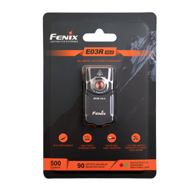 Avaimenperälamppu Fenix E03R V2.0, 500 lm Avaimenperälamppu Fenix E03R V2.0, 500 lm