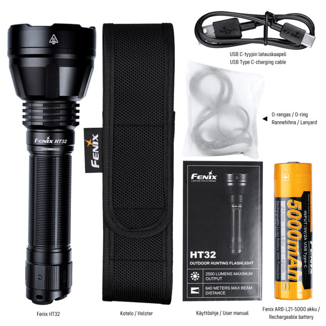 Hakuvalo Fenix HT32, 2500 lm + Fenix maastolippis 0 eur (arvo 14,90 eur) Hakuvalo Fenix HT32, 2500 lm + Fenix maastolippis 0 eur (arvo 14,90 eur)
