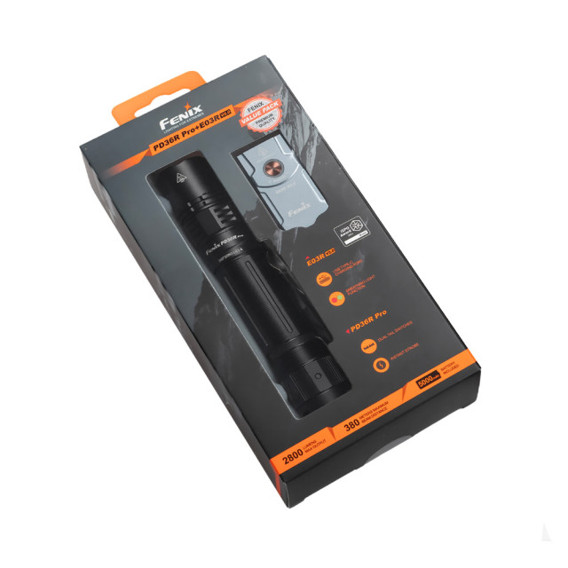 Taskulamppu Fenix PD36R PRO + E03R V2.0 paketti Taskulamppu Fenix PD36R PRO + E03R V2.0 paketti
