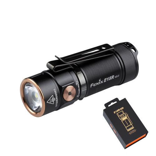 Taskulamppu Fenix E18R V2.0 Gift Pack musta, 1200 lm Taskulamppu Fenix E18R V2.0 Gift Pack musta, 1200 lm