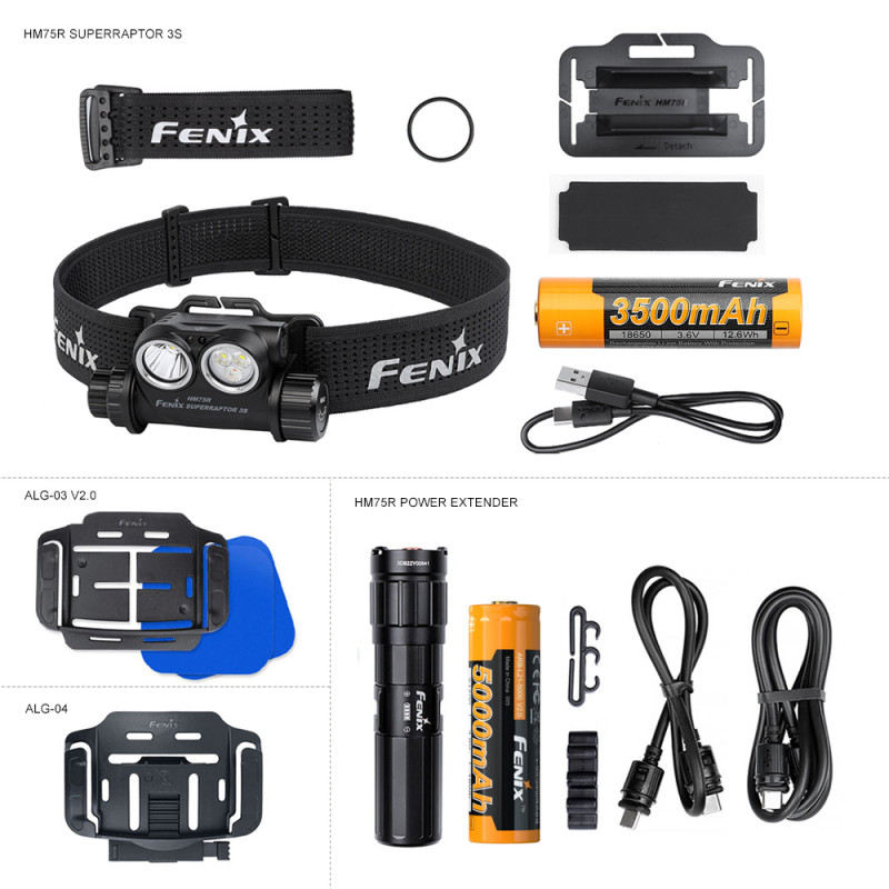 Kypärävalo NVG Fenix HM75R SUPERRAPTOR 3S, 1800 lm Kypärävalo NVG Fenix HM75R SUPERRAPTOR 3S, 1800 lm