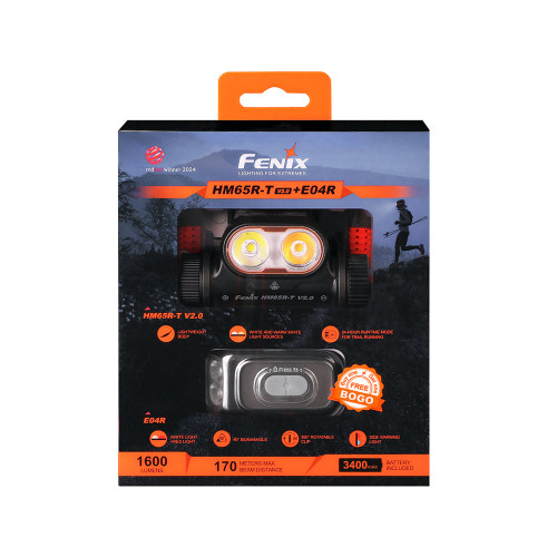 Otsalamppu Fenix HM65R-T V2.0 + E04R bundle, 1600 lm