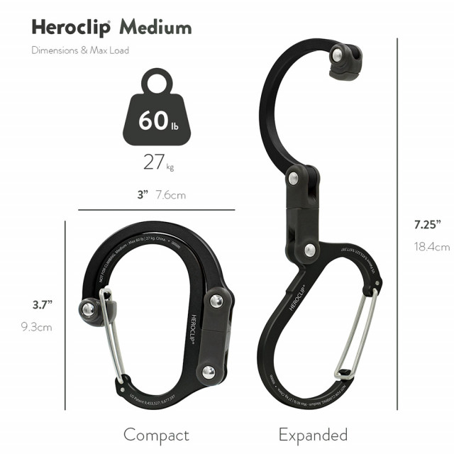 Tarvikesulkurengas HEROCLIP Medium, Stealth Black Tarvikesulkurengas HEROCLIP Medium, Stealth Black
