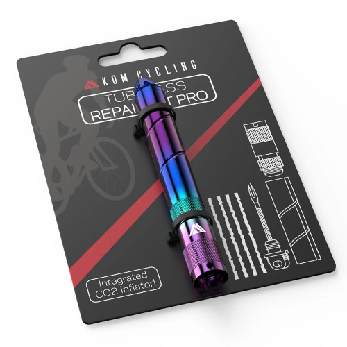 KOM Tubeless renkaan korjaussarja PRO, irisoiva KOM Tubeless renkaan korjaussarja PRO, irisoiva