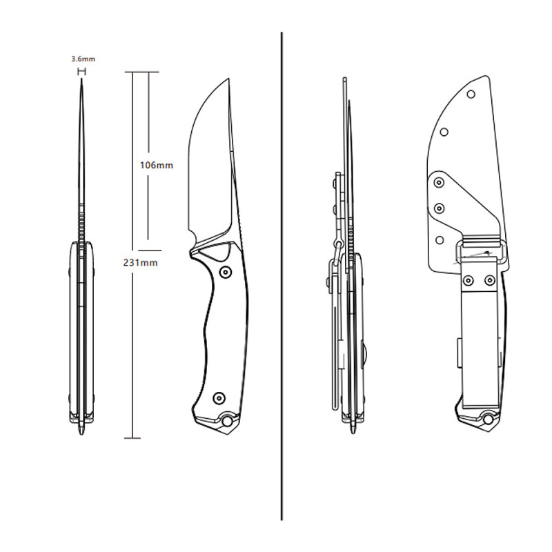 Puukko RUIKE F186-MB D2, musta Micarta Puukko RUIKE F186-MB D2, musta Micarta